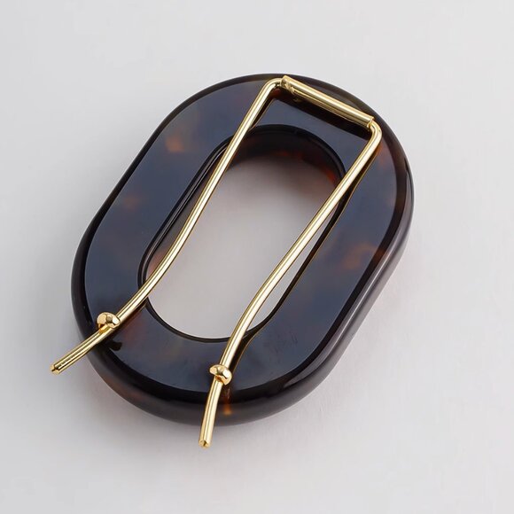 NWT COS Oval Tortoiseshell-Effect Hair Clip Dark Brown/Gold main image 4